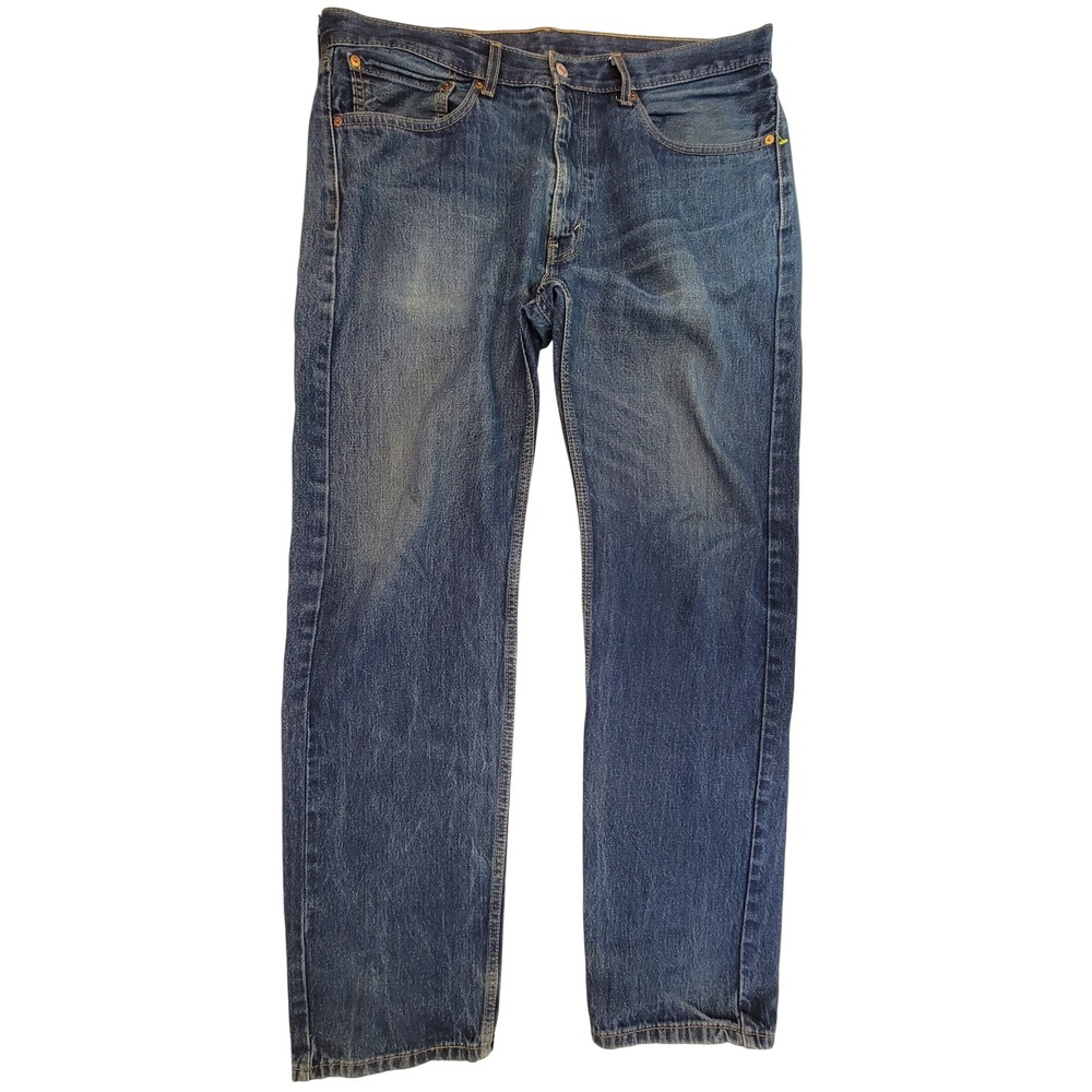 Levi Strauss 505 Mens Jeans Dark Wash Straight Fit Size 36 x 34